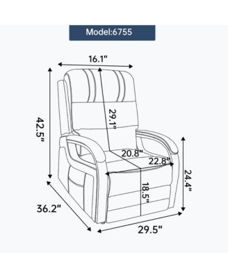 Power Leatheraire Lift Recliner w/ Heat & Massage