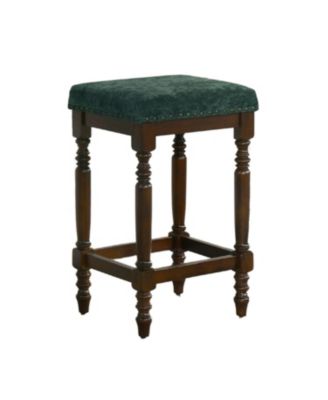 Streamdale Rustic Walnut Counter Stools (Set of 2) - 26 Inch, Padded Seat