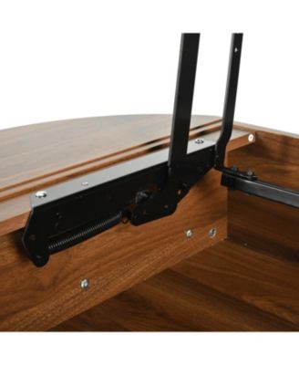 47.2" Lift Top Coffee Table w/ Hidden Compartment, Modern Oval Table