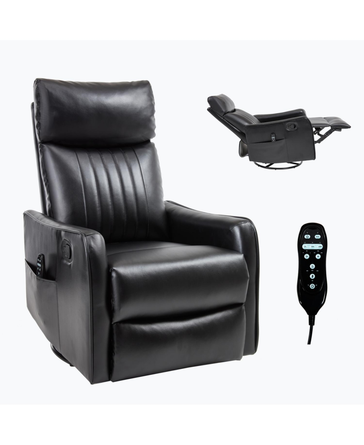 Streamdale Furniture Faux Leather Massage Recliner Rocker Swivel Chair