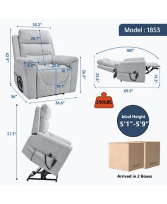 Power Lift Recliner, 350 LBS, Massage & Heat