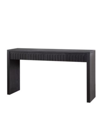 Modern Black Console Table with 4 Drawers – 59.2" Entryway Table with Storage