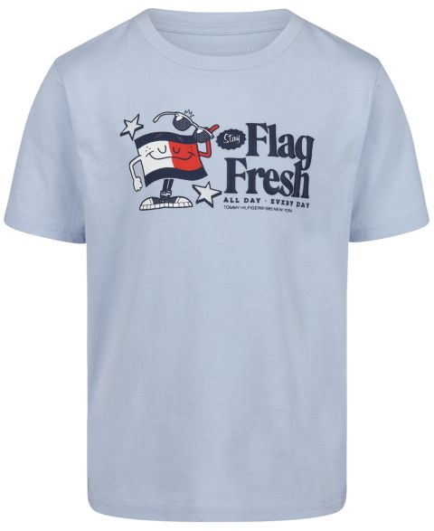 Футболка Tommy Hilfiger Flag Fresh Short-Sleeve T-Shirt для мальчиков, цвет: Синий