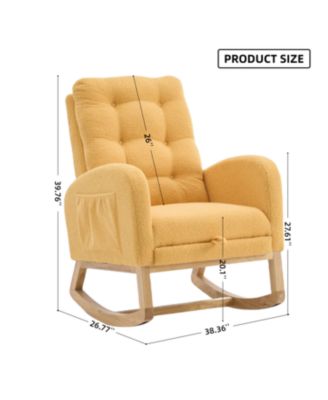 Yellow Accent Rocking Chair with Footrest
