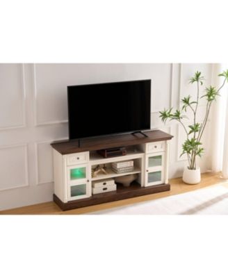 Streamdale Farmhouse Fireplace TV Stand, 70-inch Entertainment Center with LED