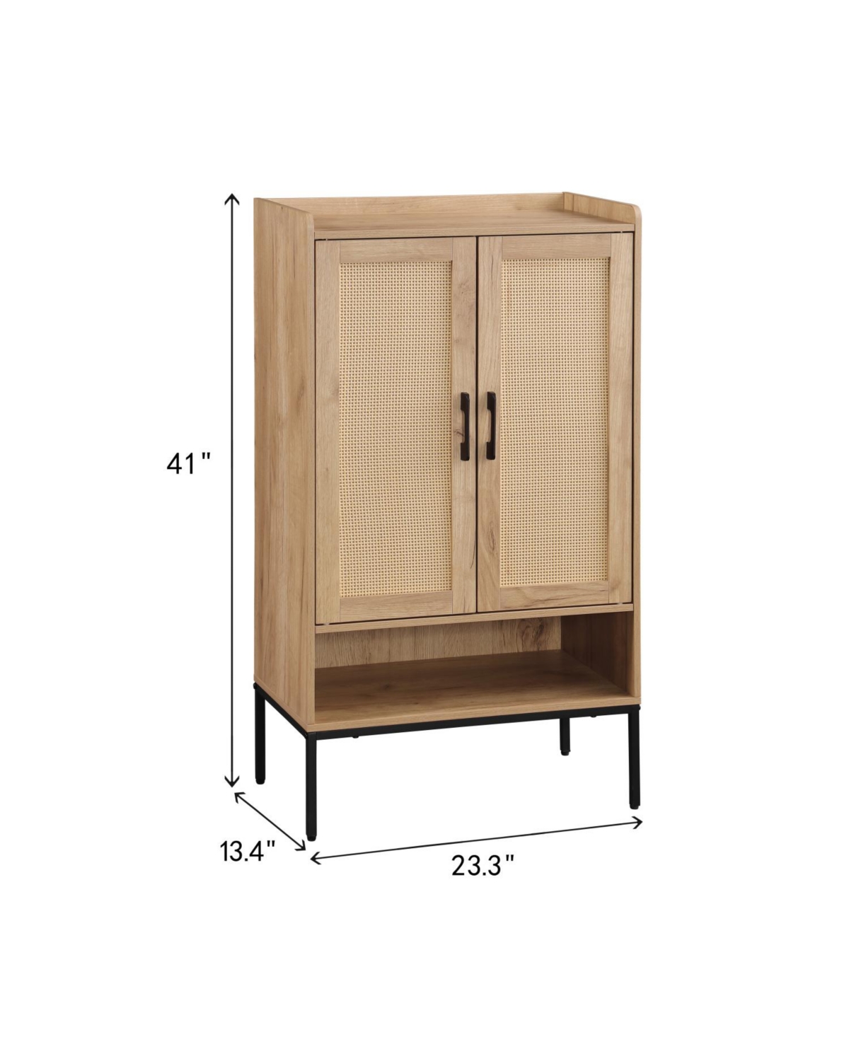 Streamdale Rattan Door Shoe Cabinet - 5-Tier Wooden Shoe Rack Organizer