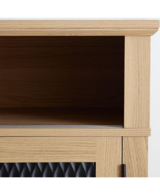 Streamdale Embossed Pattern TV Console with Media Storage, LIGHT OAK, 58.27"W