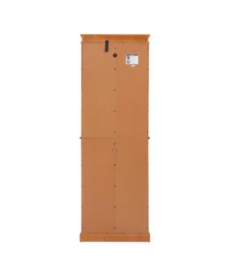 Streamdale Lighted Glass Curio Cabinet - Wood Frame, Oak