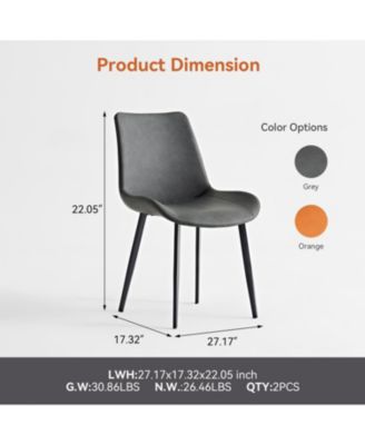 Streamdale Grey PU Leather & Iron Leg Dining Table Set (2-Piece)