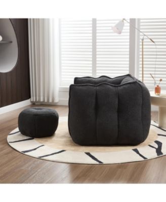 Soft Bean Bag Chair with Footstool