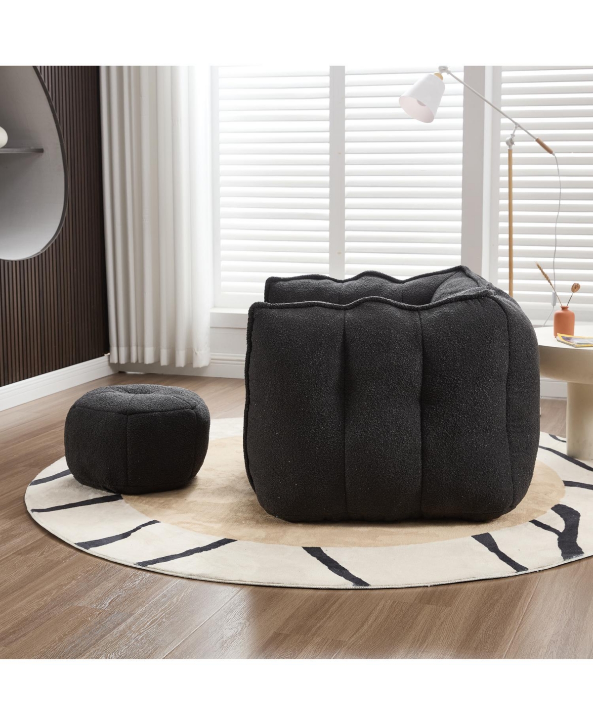Streamdale Furniture Soft Bean Bag Chair with Footstool
