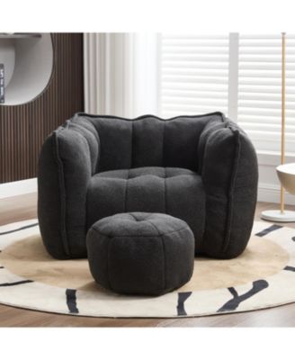 Soft Bean Bag Chair with Footstool
