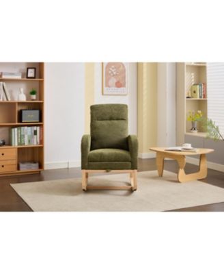 Teddy Rocking Chair with Wood Legs & Side Pocket