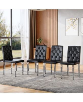 PU Dining Chairs, Legs (4-Pack)