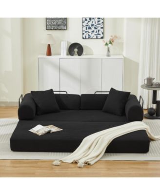 Folding Sofa Bed 78.5" Convertible Couch with Pillows