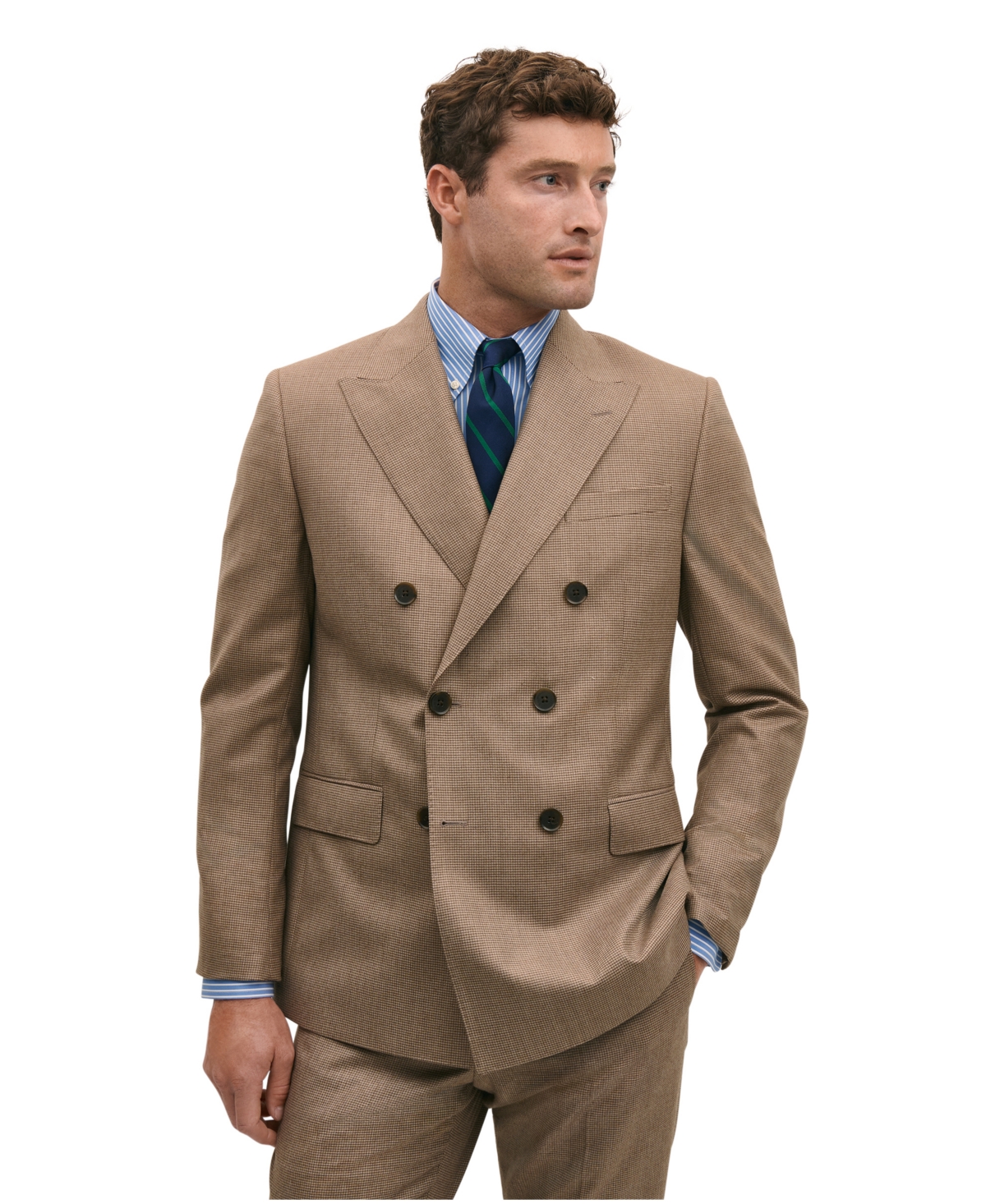 Brooks Brothers Men's Classic-Fit Houndstooth Suit Jacket