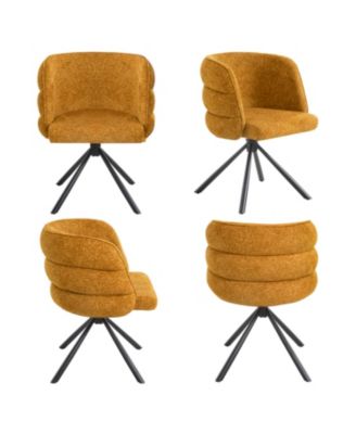 Swivel Orange Upholstered Chairs (Set of 2)