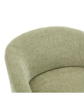 Chenille Swivel Accent Chair - 360 Rotating Barrel, Green