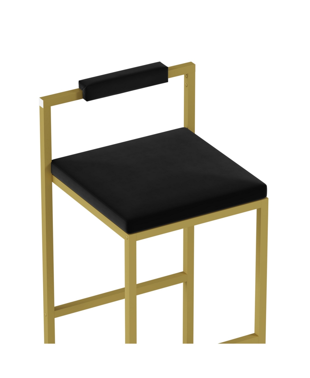 Streamdale Furniture Velvet Counter Stools Set of 2, Low Back, Gold & Black