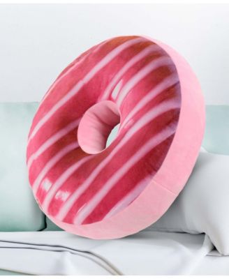 Reversible Photoreal Donut Decorative Pillow, 16" Round