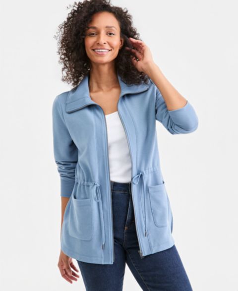Женские куртки Style & Co Women's LuxSoft Fleece Knit Anorak Jacket