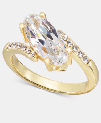 Gold-Tone Cubic Zirconia Oval Ring