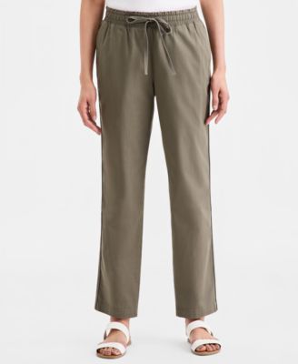 Women's Twill Straight-Leg Pull-On Pants