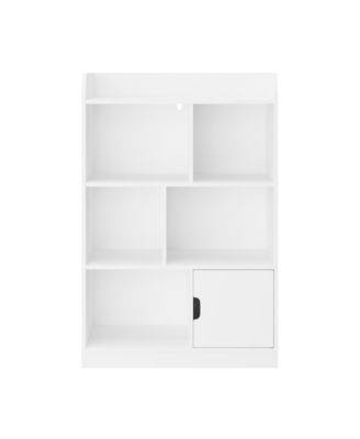 White MDF Kids Bookcase with Display Names and Anti-Tip Device