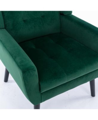 Velvet Accent Chair with Black Legs