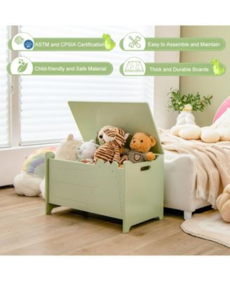 Kids Toy Box with Safety Hinge for Secure Storage and Easy Access to Toys