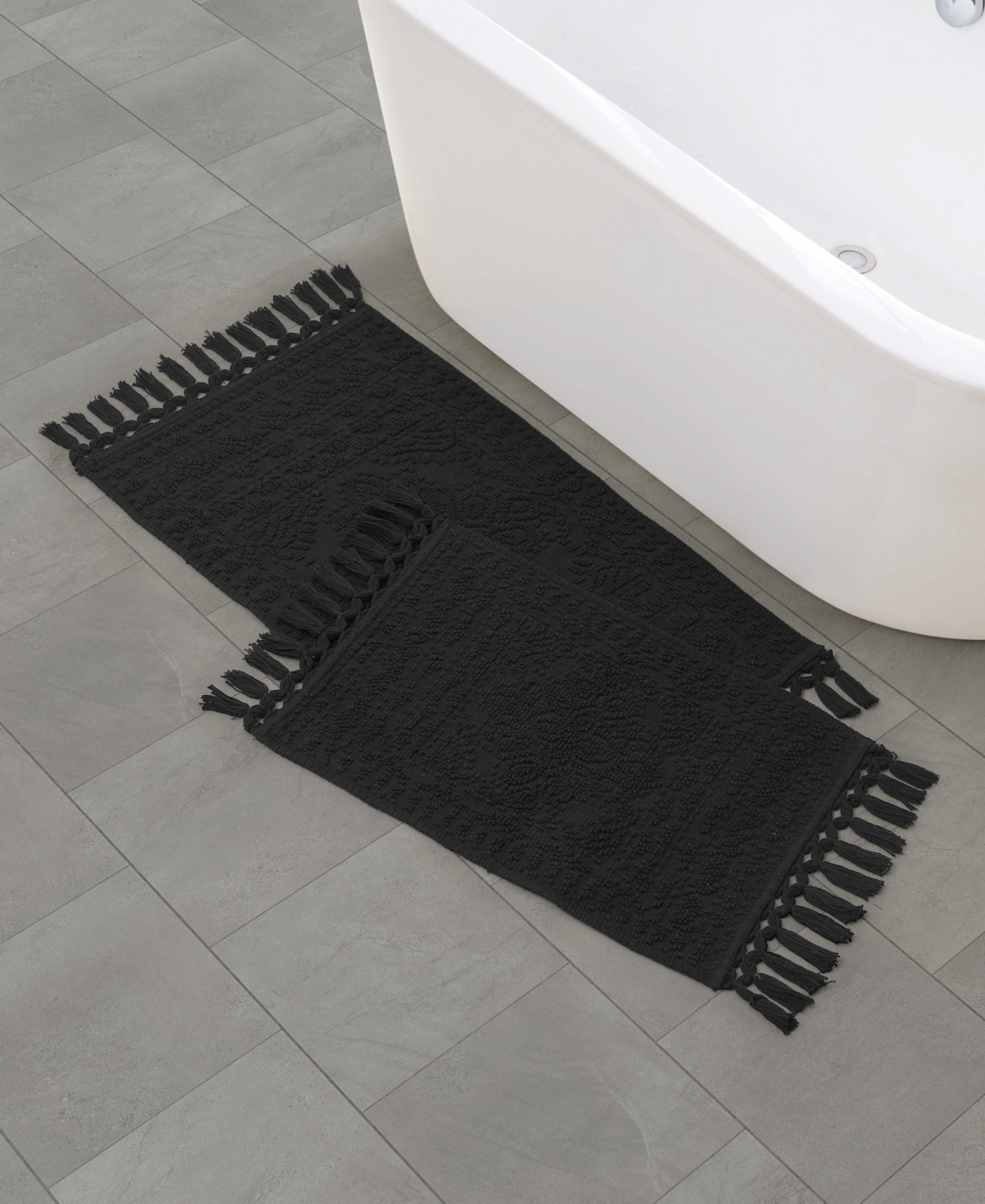 French Connection Nellore Fringe Cotton 2-Pc. Bath Rug Set
