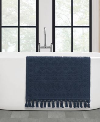 French Connection Nellore Fringe Cotton Bath Rug, 24" x 64"