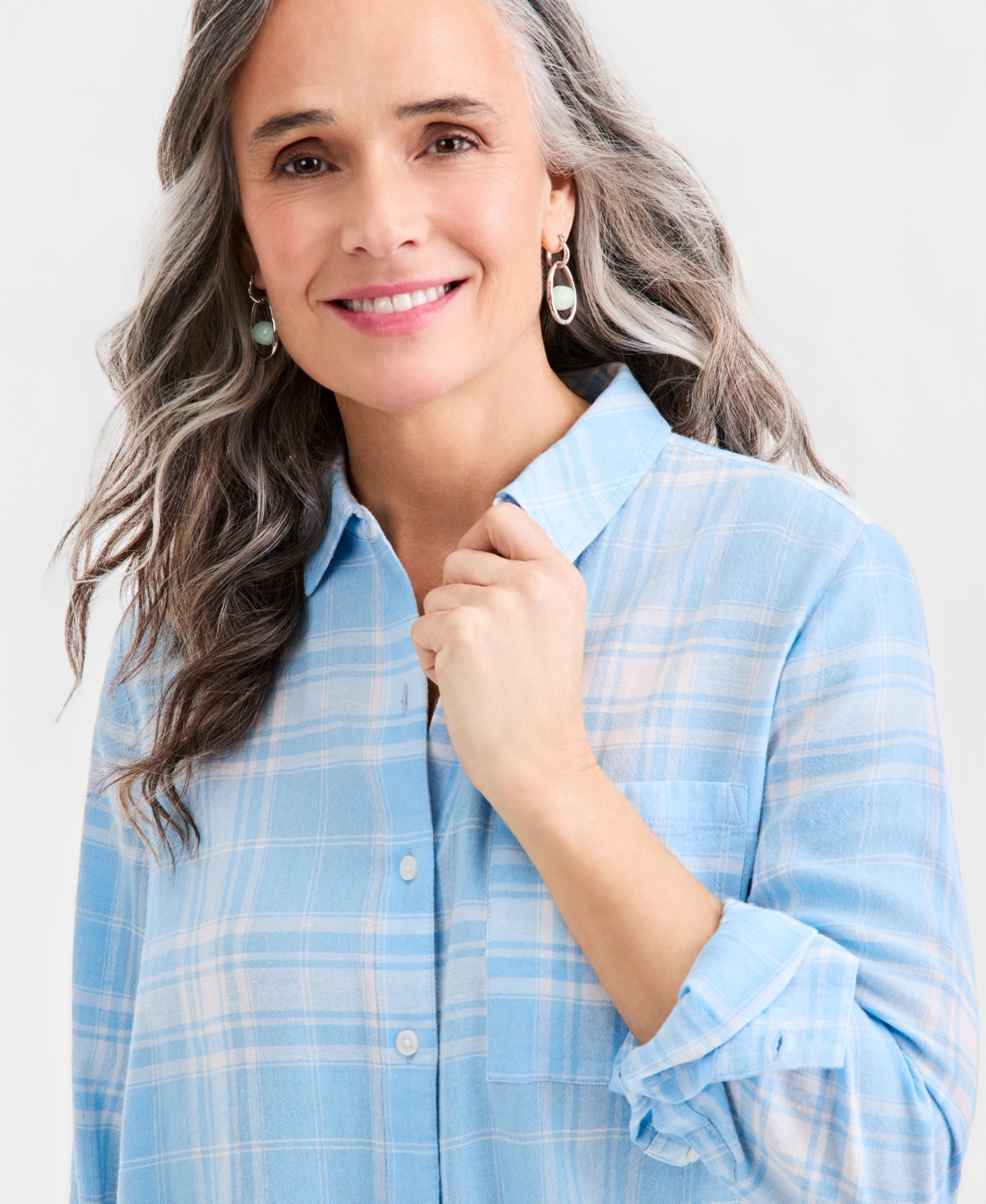 Style & Co Women's Printed Perfect Shirt, Macy's Exclusive