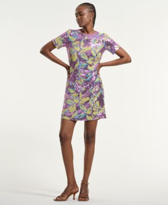 Women's Sequin Crewneck Shift Dress