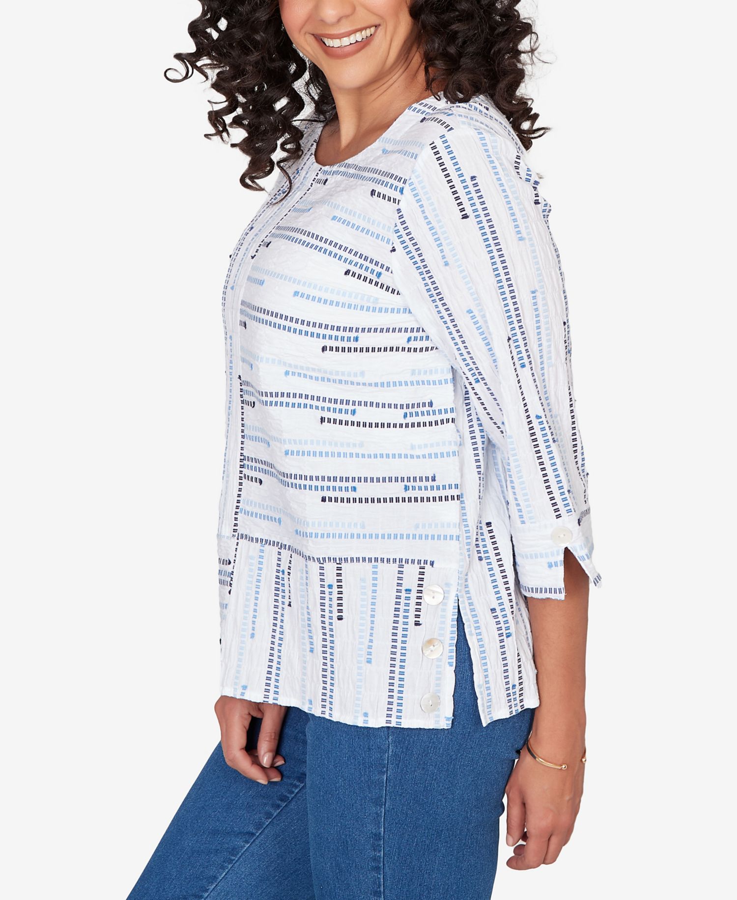 Women's Classic Spliced Jacquard Stripe Top