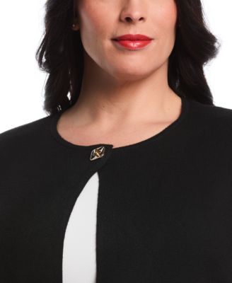 Plus Size Plus Size Turnlock Metal Closure Long Sleeve Cardigan