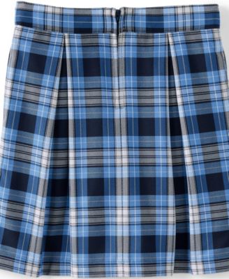 Big Girls School Uniform Plaid Skort Top of Knee
