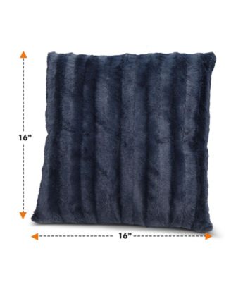 Plush Reversible Faux Fur 2-Pack Decorative Pillow, 16" x 16"