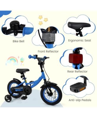 Inch Kids Bike with Training Wheels and Adjustable Seat