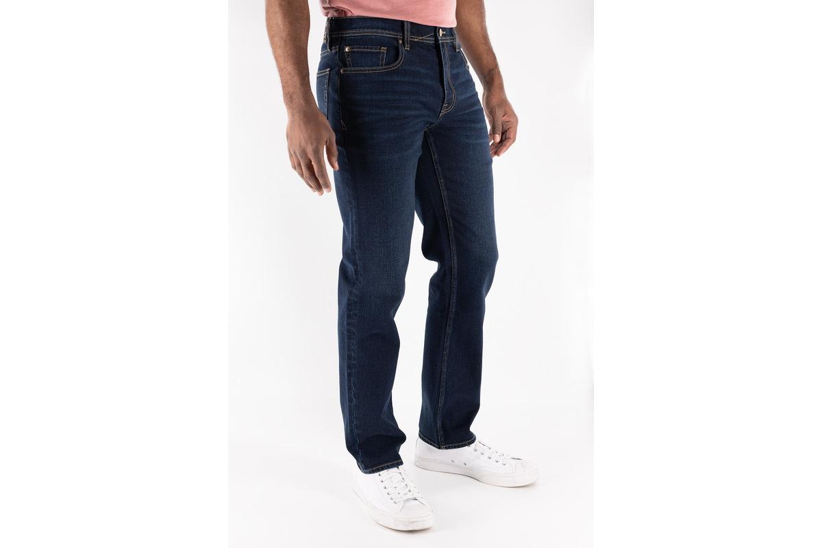 Devil-Dog Dungarees Men's Slim Straight Fit Performance Stretch Denim Jeans, Lincoln Wash