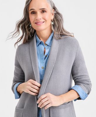 Women's Open Front Stitch Cardigan Sweater