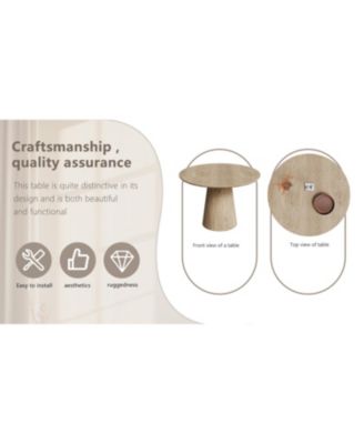 43" Round Wood Dining Table - Modern Minimalist