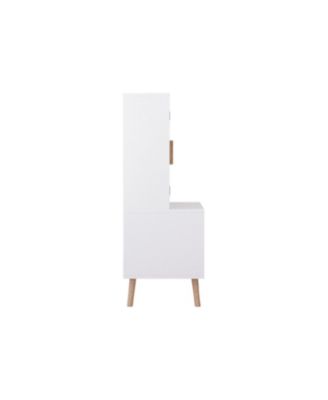 Kids Toy Storage Cabinet - White Wooden Organizer