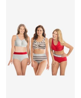 Women's Full Coverage Stretch Cotton Color Block Brief 3-Pack