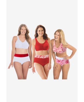 Women's Full Coverage Stretch Cotton Color Block Brief 3-Pack