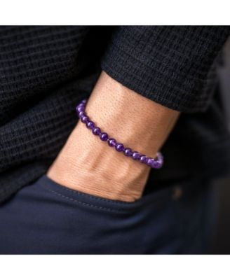 Men's Spiritual Bead Bracelet, 6mm - Amethyst