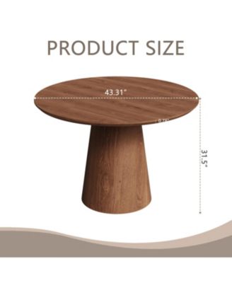 43" Round Wood Dining Table