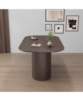 63" Brown MDF Dining Table (4-8 Person)