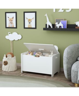 Kids Wooden Toy Box - White