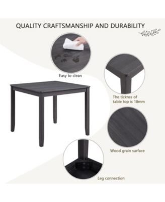 Modern 4-Person Dining Set - Black & Beige